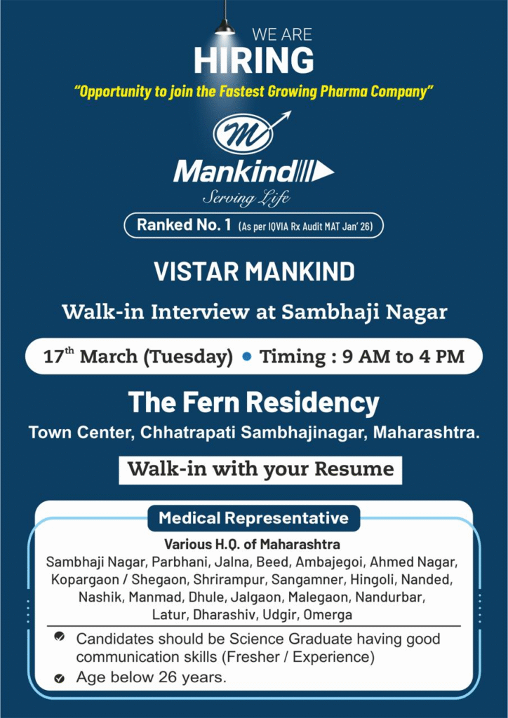 Mankind Pharma Walk-in Interview