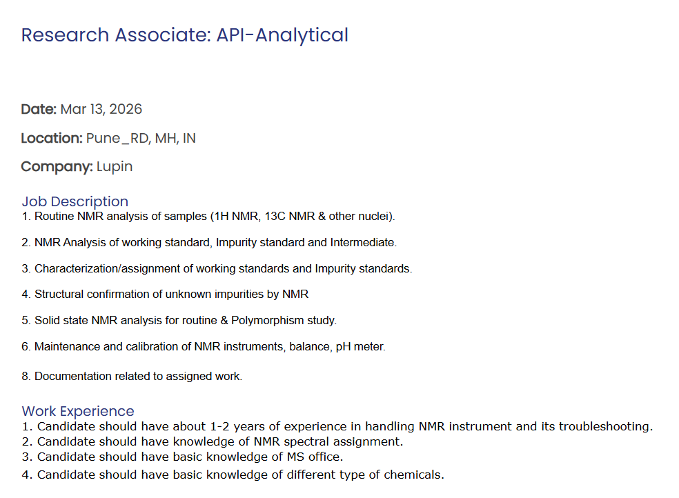 Lupin Hiring