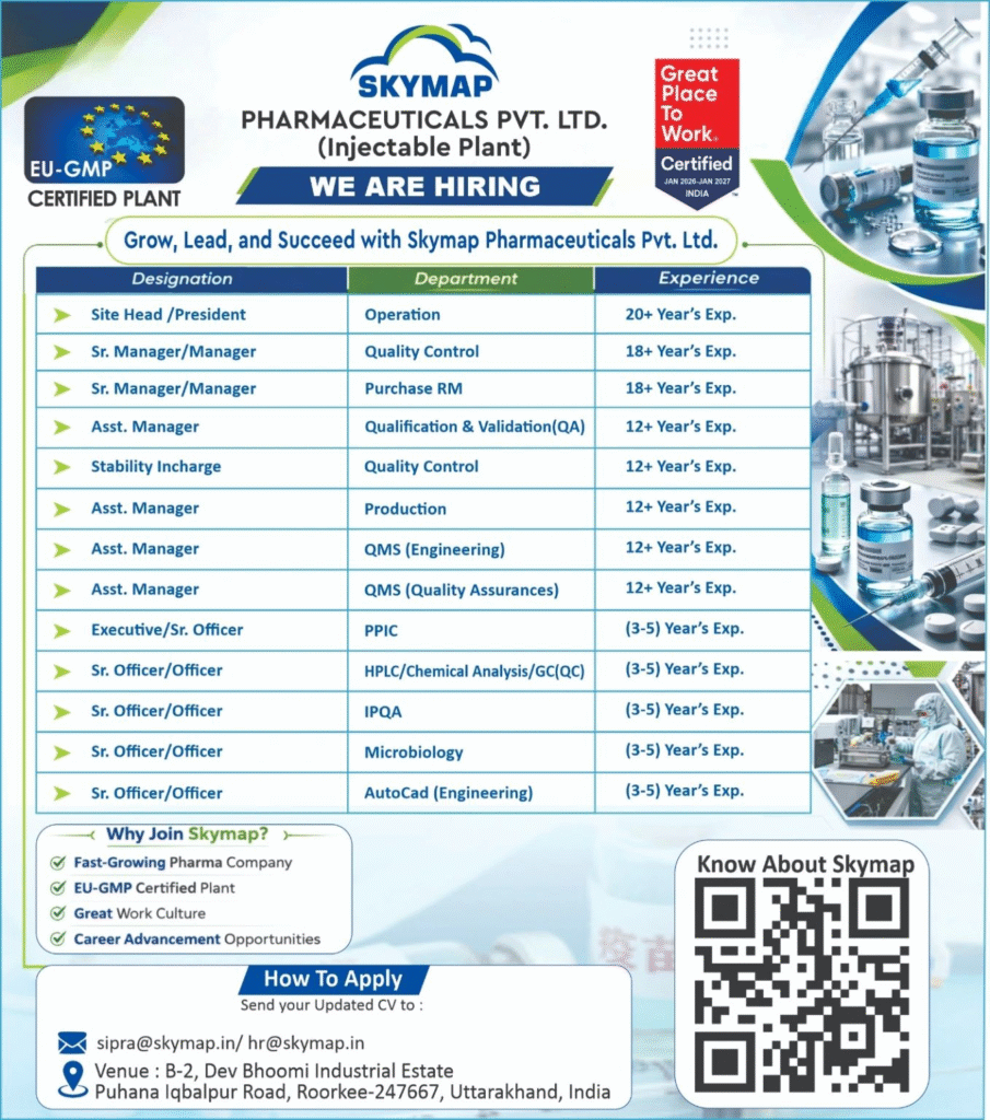 Skymap Pharmaceuticals Hiring – Senior Leadership & Officer Roles in ...