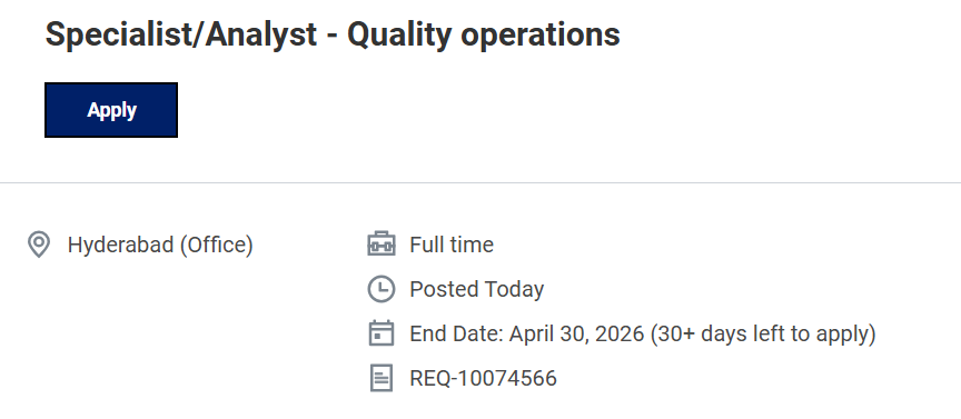 Novartis Hiring for QA