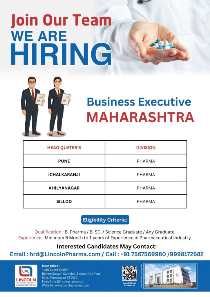Lincoln Pharmaceuticals Walk-in Drive for freshers