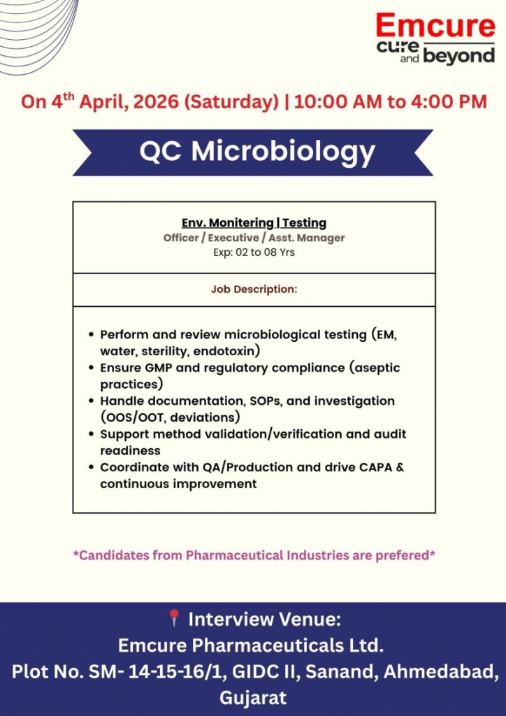 Emcure Pharmaceuticals Walk-in drive