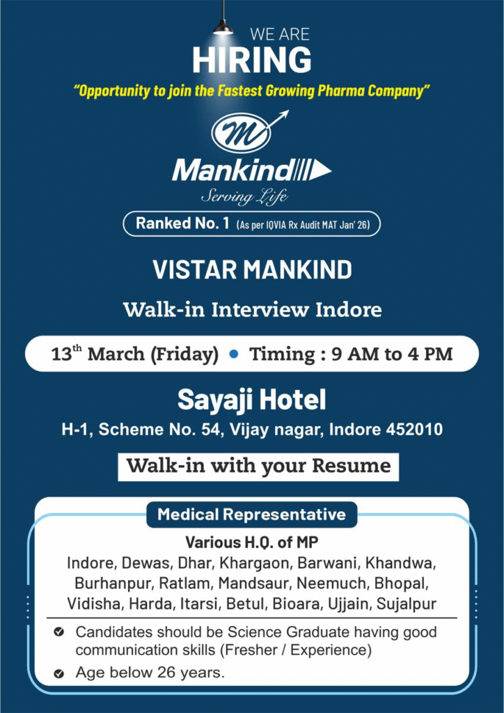 Mankind Pharma Walk-in Interview 2026