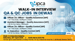 Ipca Laboratories Limited Walk-In Interview – QA & QC Jobs in Dewas | Pharma Careers in India on Saturday, 25th April 2026