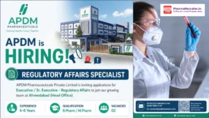 APDM Pharmaceuticals Hiring Executive & Sr. Executive – Regulatory Affairs