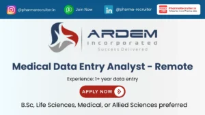 ARDEM Hiring Freshers for Medical Data Entry Analyst Job