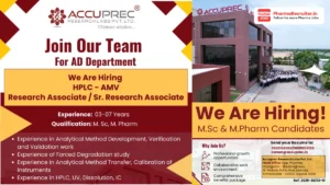 Accuprec Research Labs Hiring 2026