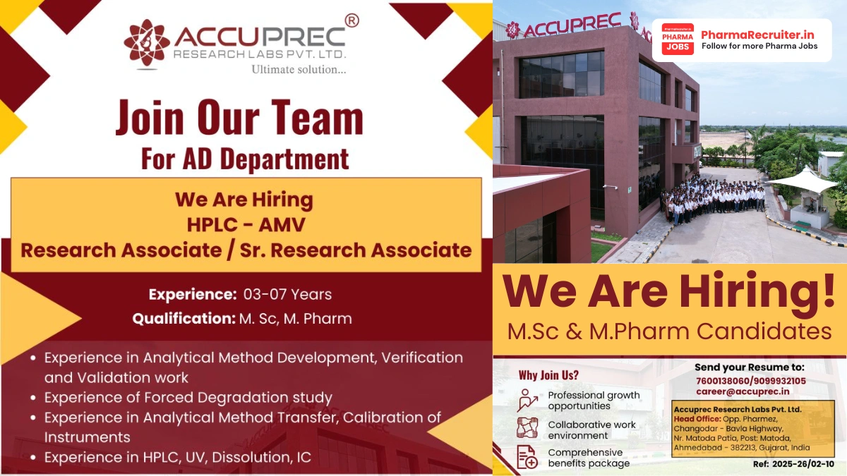 Accuprec Research Labs Hiring 2026