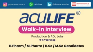 AcuLIFE Healthcare Walk-in Interview on 25 April 2026