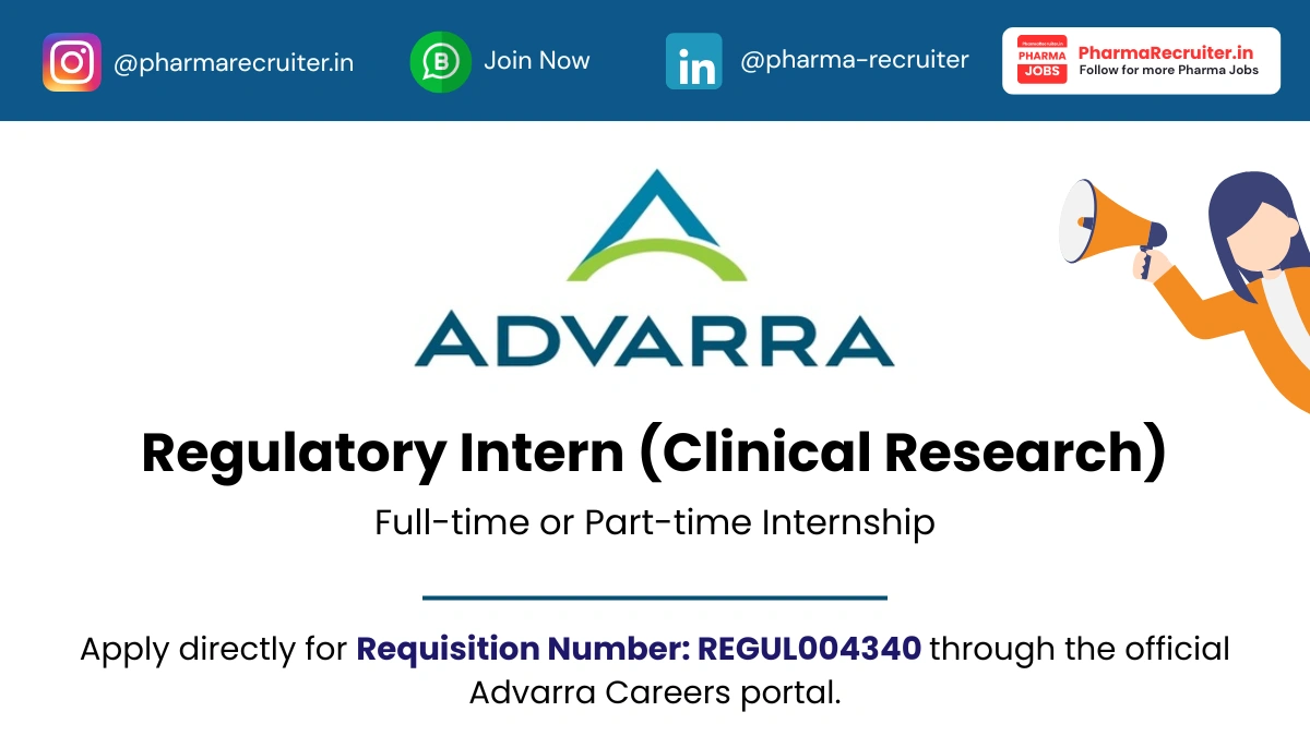 Advarra Hiring Regulatory Intern 2026