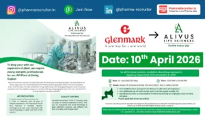 Alivus Life Sceince Hiring for API Production and Quality Control department