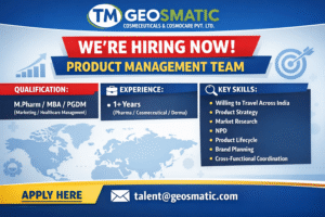 Product Management Pharma Jobs at Geosmatic Cosmeceuticals & Cosmocare Pvt. Ltd.