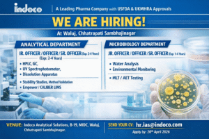 Indoco Remedies Hiring – Analytical & Microbiology Pharma Jobs in Waluj, Chhatrapati Sambhajinagar on 20/04/2026
