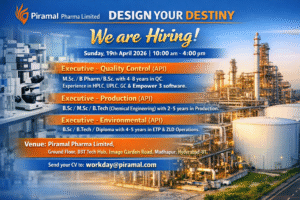 Piramal Pharma Limited Walk-In Interview | QC, Production & Environmental Jobs in Hyderabad on Sunday, 19th April 2026