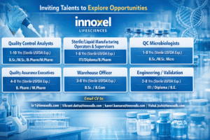 Innoxel Lifesciences Hiring Multiple Positions | Pharma Jobs for QA, QC, Production & Engineering