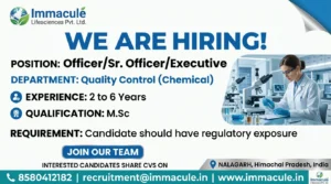 QC Manager Job at Radicon Laboratories Ltd | Pharma QC Jobs in India