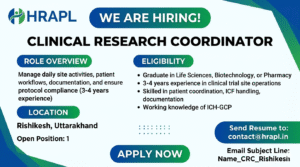 Clinical Research Coordinator Job in Rishikesh | Pharma Jobs in India