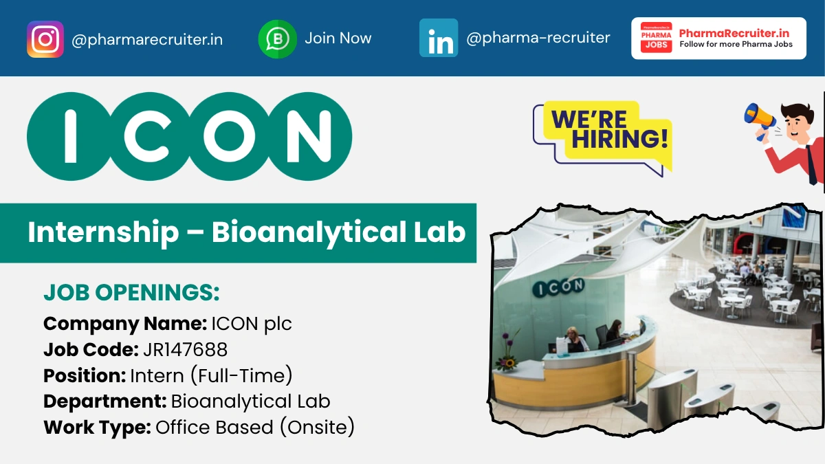 ICON Plc Hiring Intern – Bioanalytical Lab