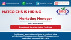 Marketing Manager – Agrochemicals & Pesticides at NATCO