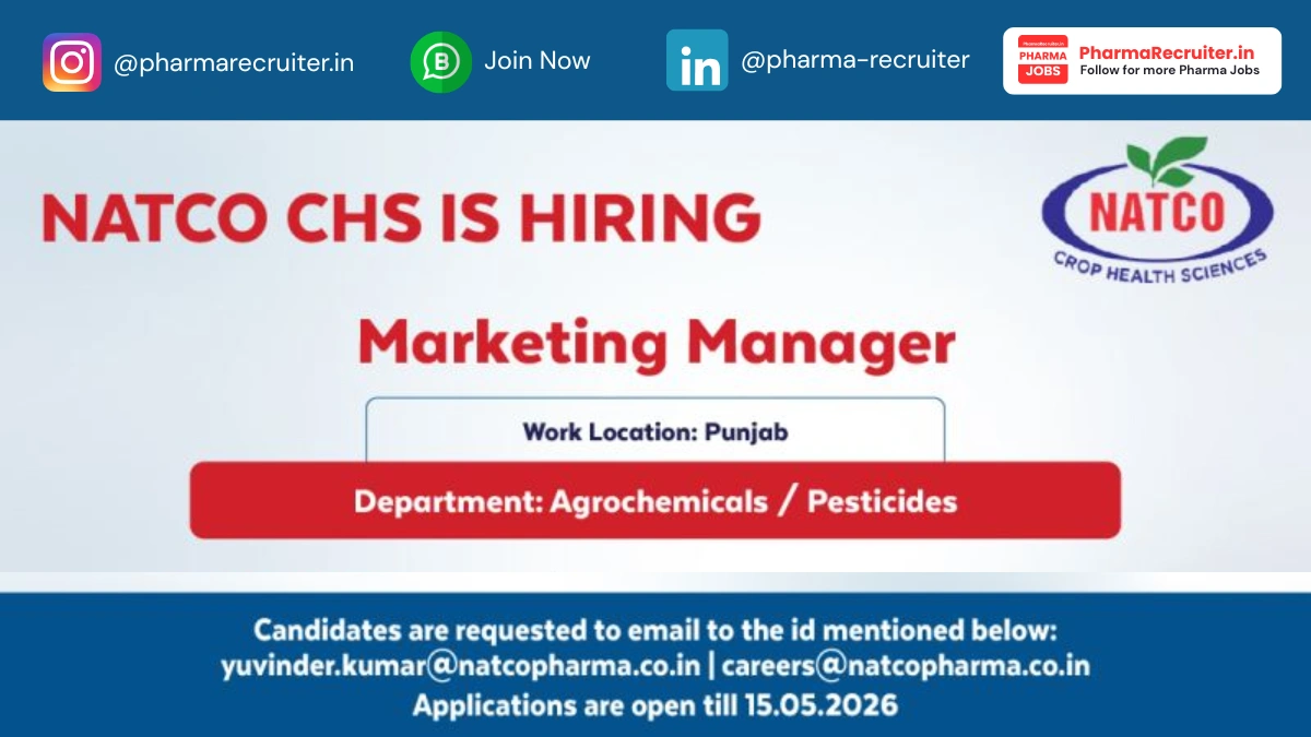 Marketing Manager – Agrochemicals & Pesticides at NATCO