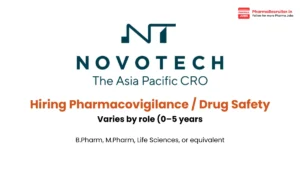Novotech Hiring for Pharmacovigilance Associate Role