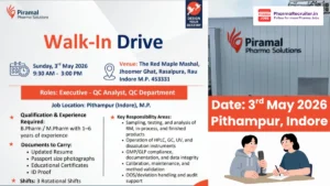 Piramal Hiring for Executive - QC Analyst in the Quality Control department.