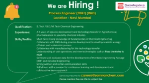 Samnan Chem Hiring Process Engineer (TD&T) in Navi Mumbai 2026