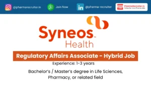 Syneos Health Hiring Regulatory Affairs Associate 2026