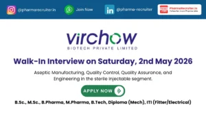 Virchow Walk-In Interview on Saturday, 2nd May 2026