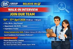 Walk-In Interview for Pharma Jobs | Freshers Opportunity in Regulatory Affairs (RA) on 15th – 17th April 2026