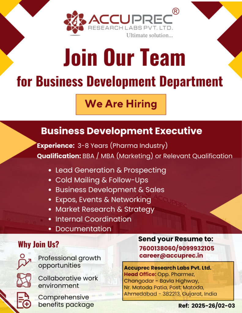 Accuprec Research Labs Hiring 2026: Pharma Jobs, QA/QC, Regulatory & R&D Opportunities in India