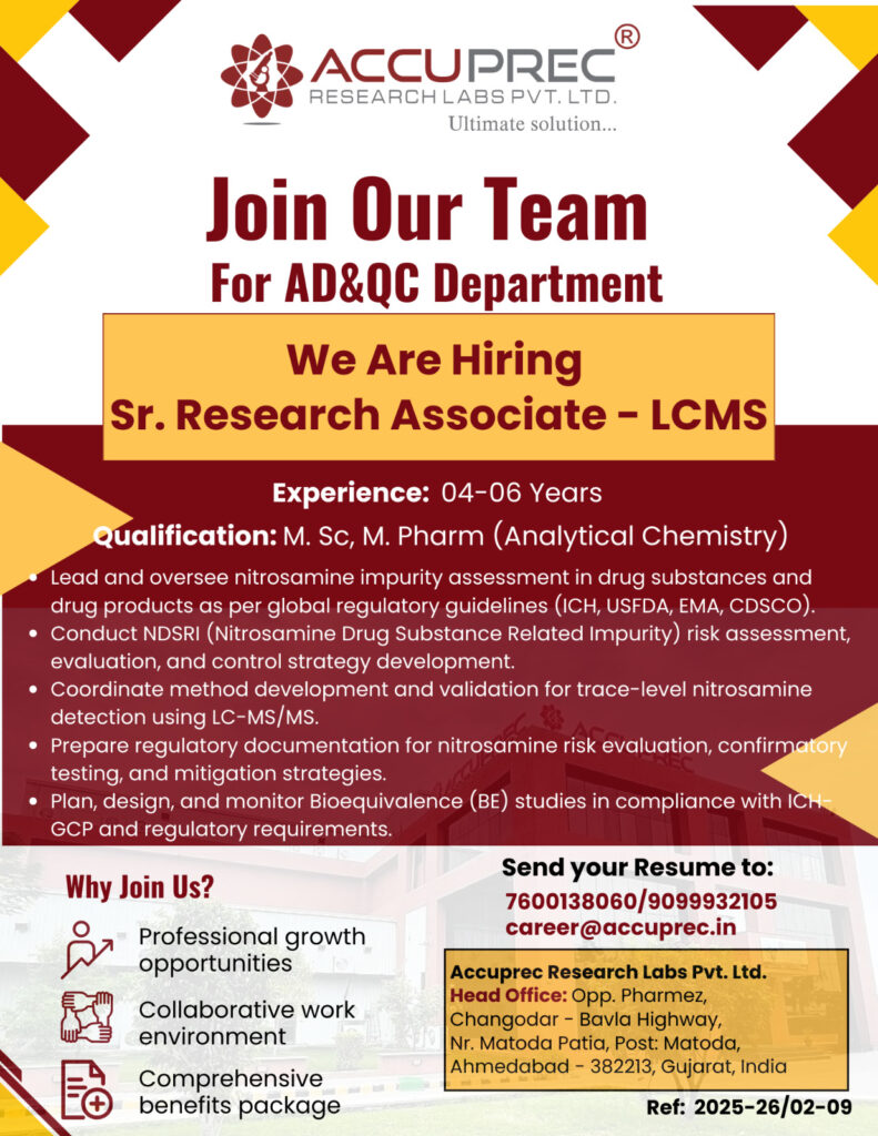 Accuprec Research Labs Hiring 2026: Pharma Jobs, QA/QC, Regulatory & R&D Opportunities in India