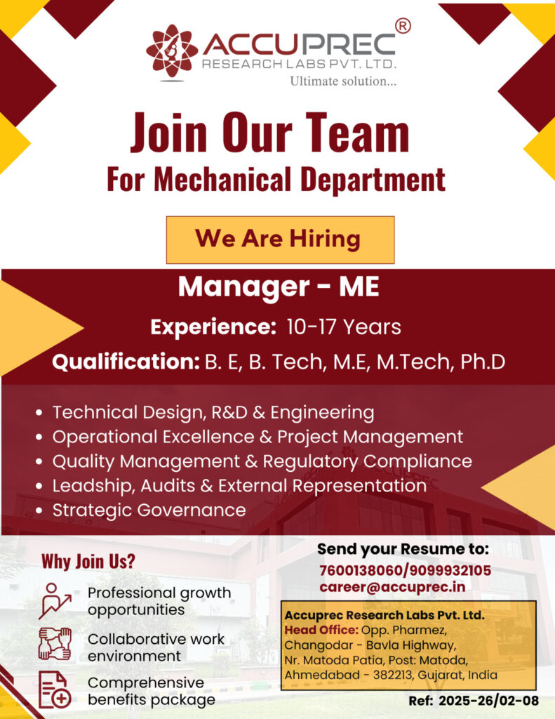 Accuprec Research Labs Hiring 2026: Pharma Jobs, QA/QC, Regulatory & R&D Opportunities in India