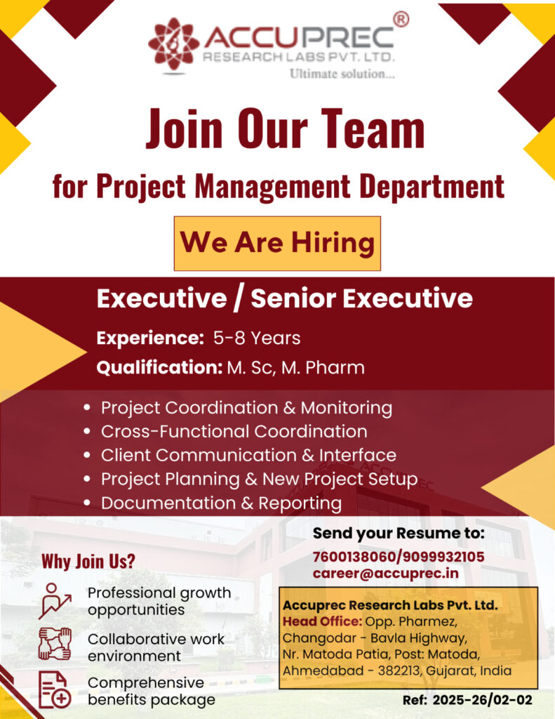 Accuprec Research Labs Hiring 2026: Pharma Jobs, QA/QC, Regulatory & R&D Opportunities in India