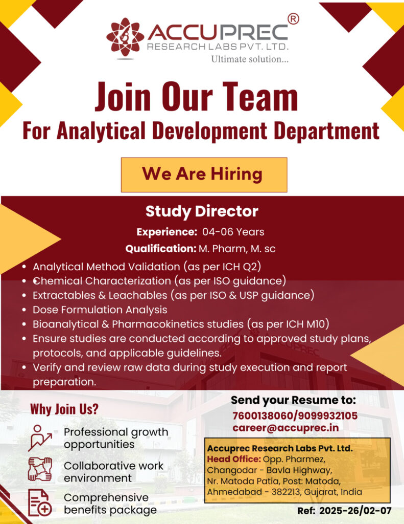Accuprec Research Labs Hiring 2026: Pharma Jobs, QA/QC, Regulatory & R&D Opportunities in India
