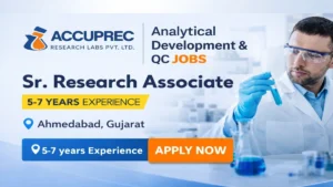 Sr. Research Associate – Analytical Development & Quality Control