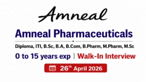 Diploma, ITI, B.Sc, B.A, B.Com, B.Pharm, M.Pharm, M.Sc