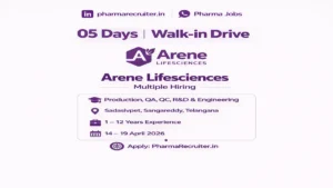 Arene Lifesciences Limited Walk-in Interview 14th April 2026