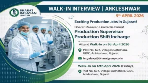Bharat Rasayan Limited Walk-In Interview 2026