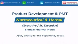 Are you passionate about pharma jobs in nutraceuticals and herbal supplements? Biodeal Pharma is hiring talented professionals for Product Development roles in Noida