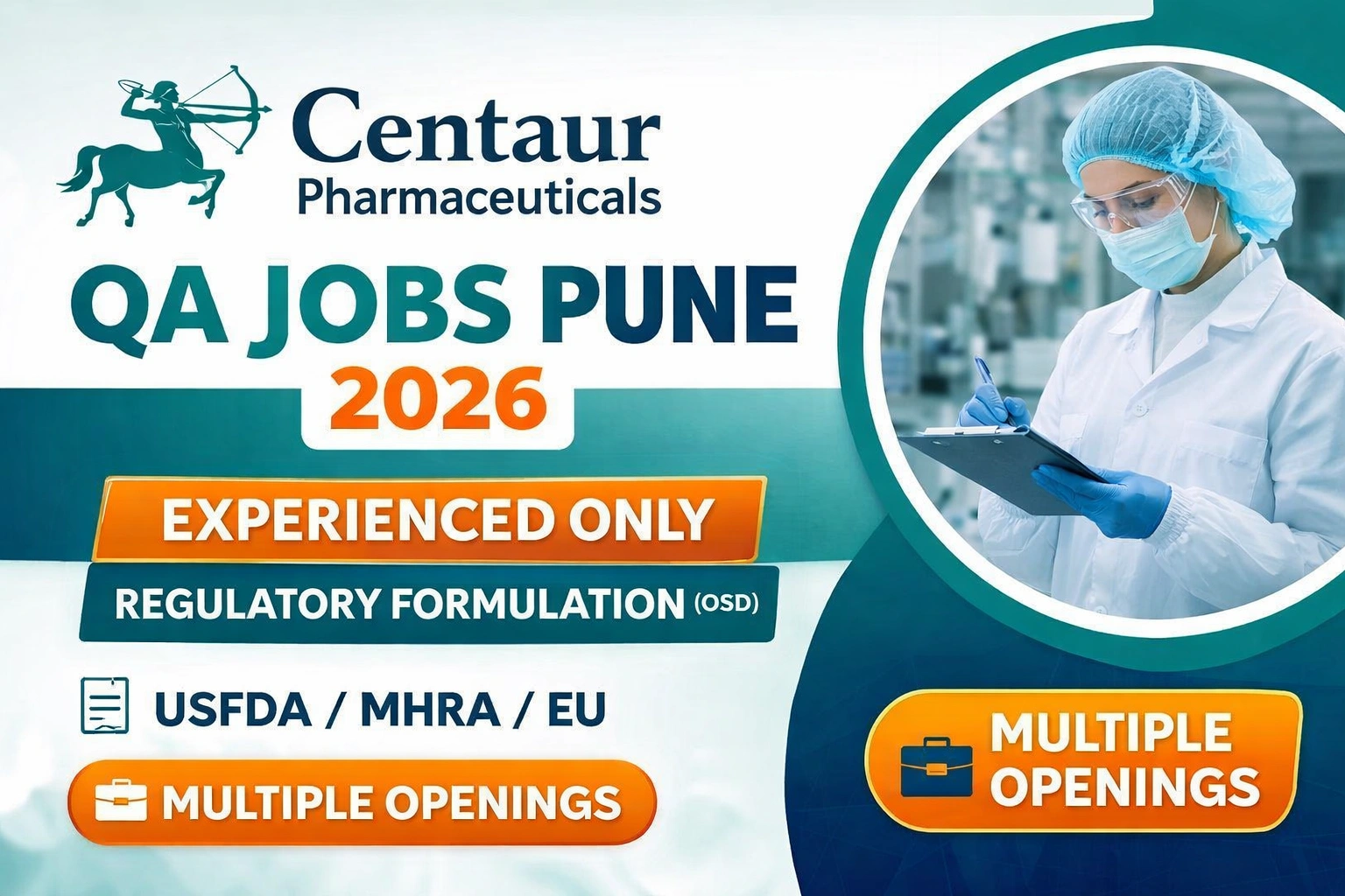 Centaur Pharmaceuticals QA Jobs in Pune 2026
