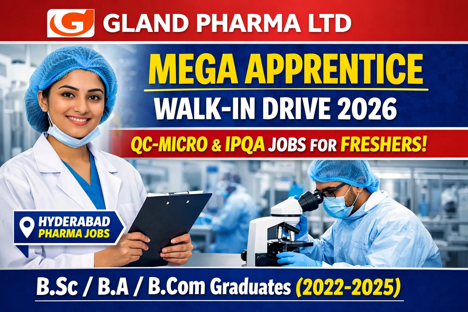 Gland Pharma Ltd Mega Apprentice Walk-In Drive 2026