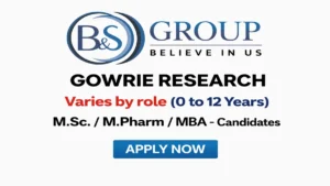 Exciting pharma jobs and walk-in interview opportunities are open at Gowrie Research Pvt. Ltd. in Vadodara.