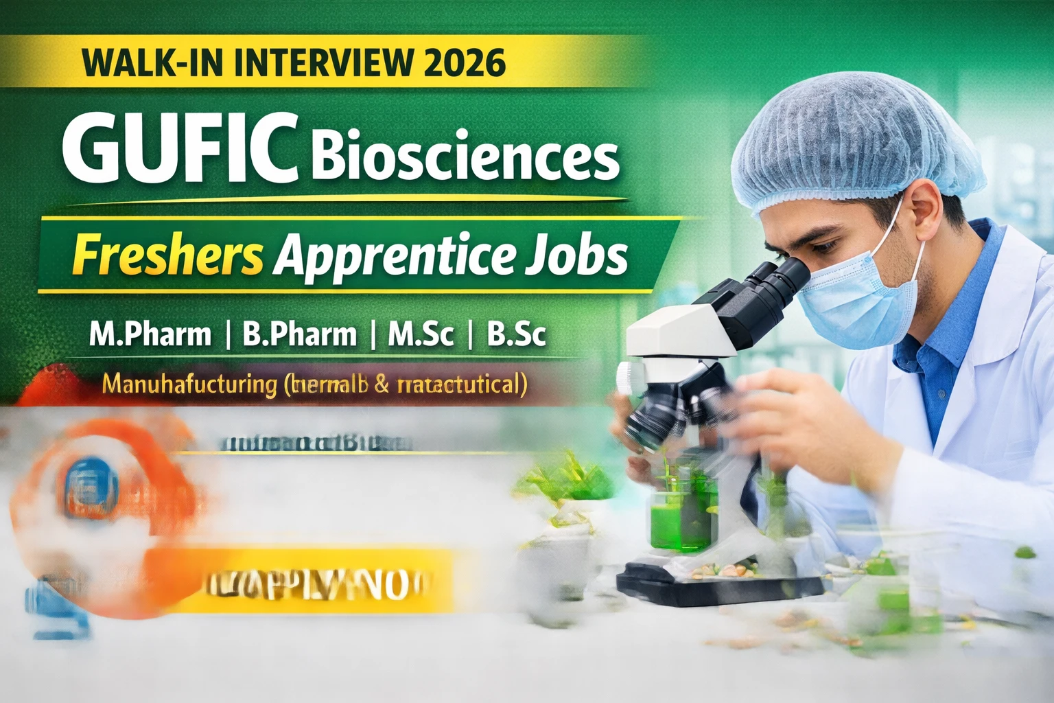 GUFIC Biosciences Limited Walk-in Interview for Freshers