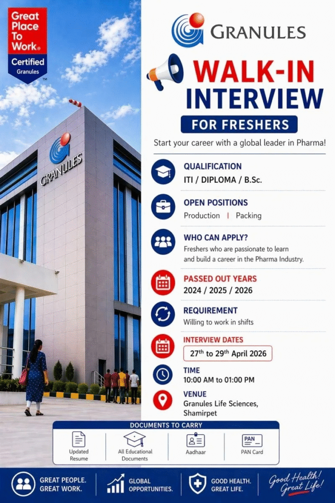 Granules India is a globally recognized pharmaceutical company known for quality manufacturing, regulatory compliance, and innovation.