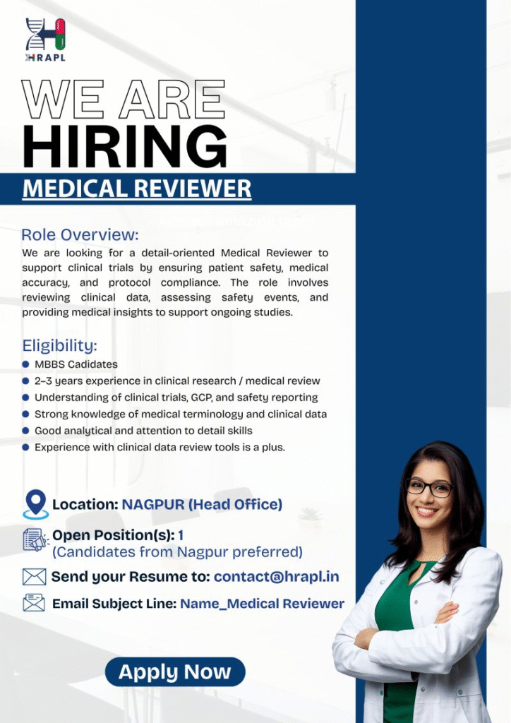 HRAPL Hiring Medical Reviewer – Clinical Research