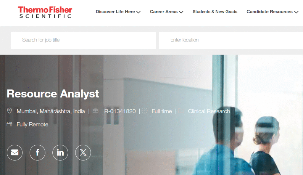 Thermo Fisher Scientific Resource Analyst Job in Mumbai – Pharma Jobs Opportunity (Fully Remote)
