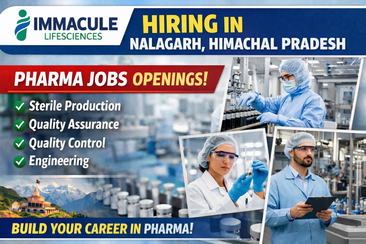 Immacule Lifesciences Hiring in Nalagarh, Himachal Pradesh