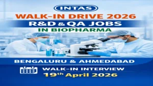 Intas Pharmaceuticals Walk-In Drive 19th April 2026