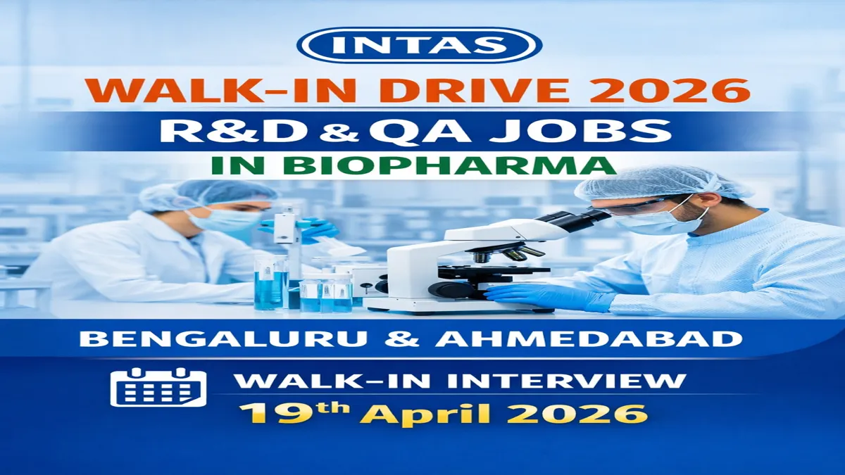 Intas Pharmaceuticals Walk-In Drive 19th April 2026